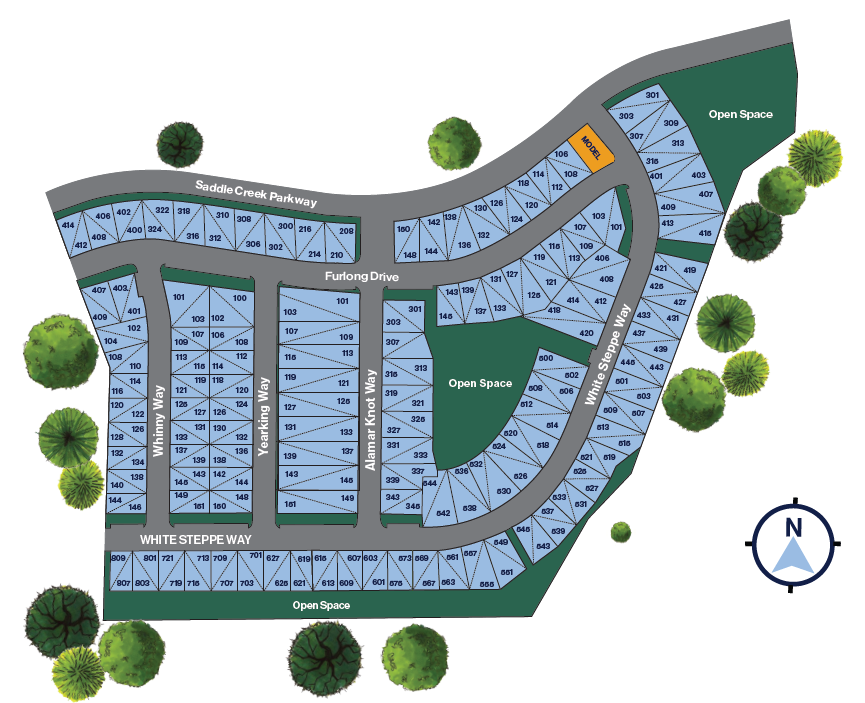 Lot map for twinhomes in Saddlecreek