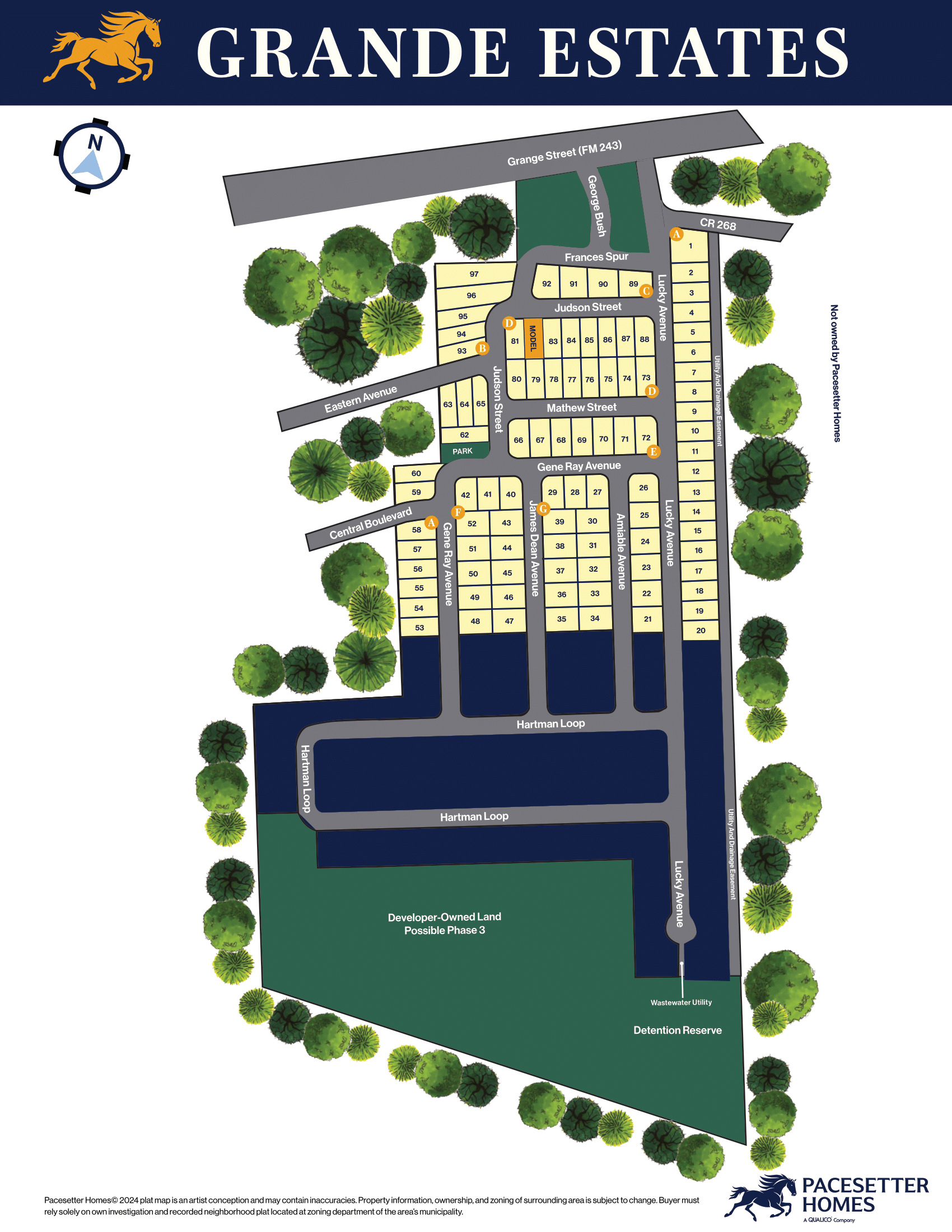 Grande Estates Lot Map