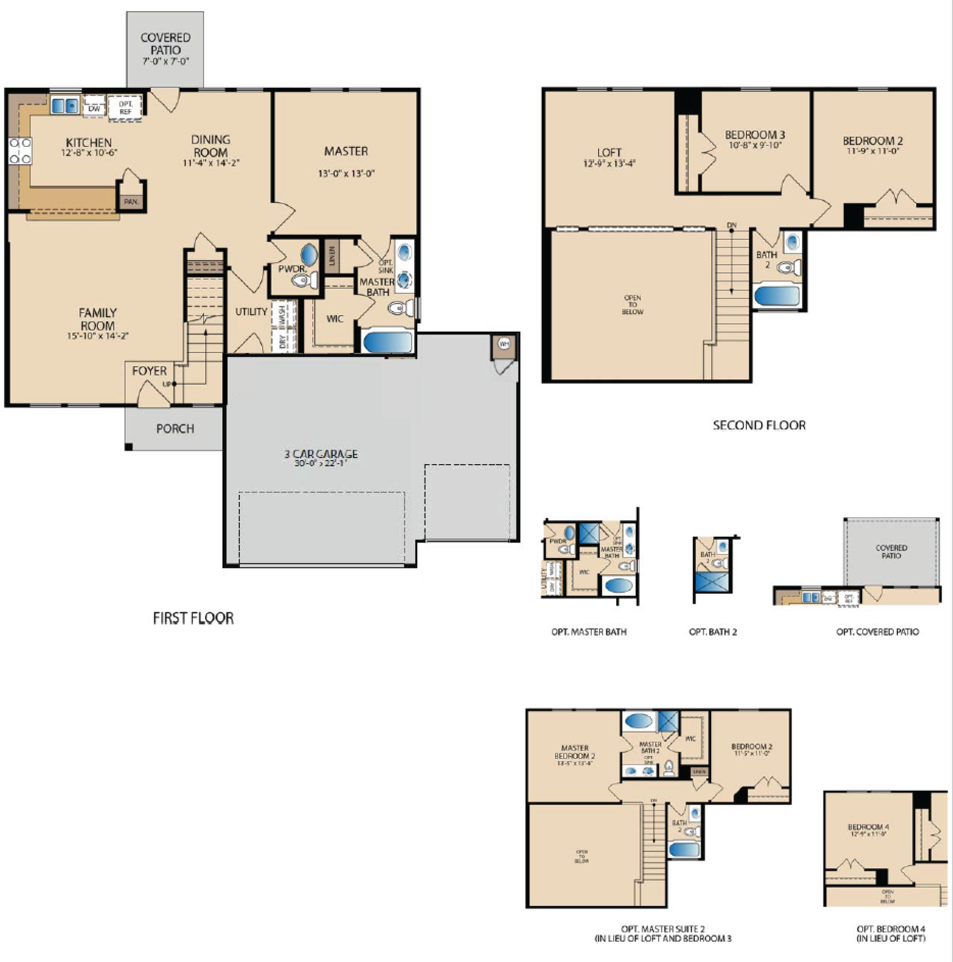 Parker - 3 Car Garage Floorplan