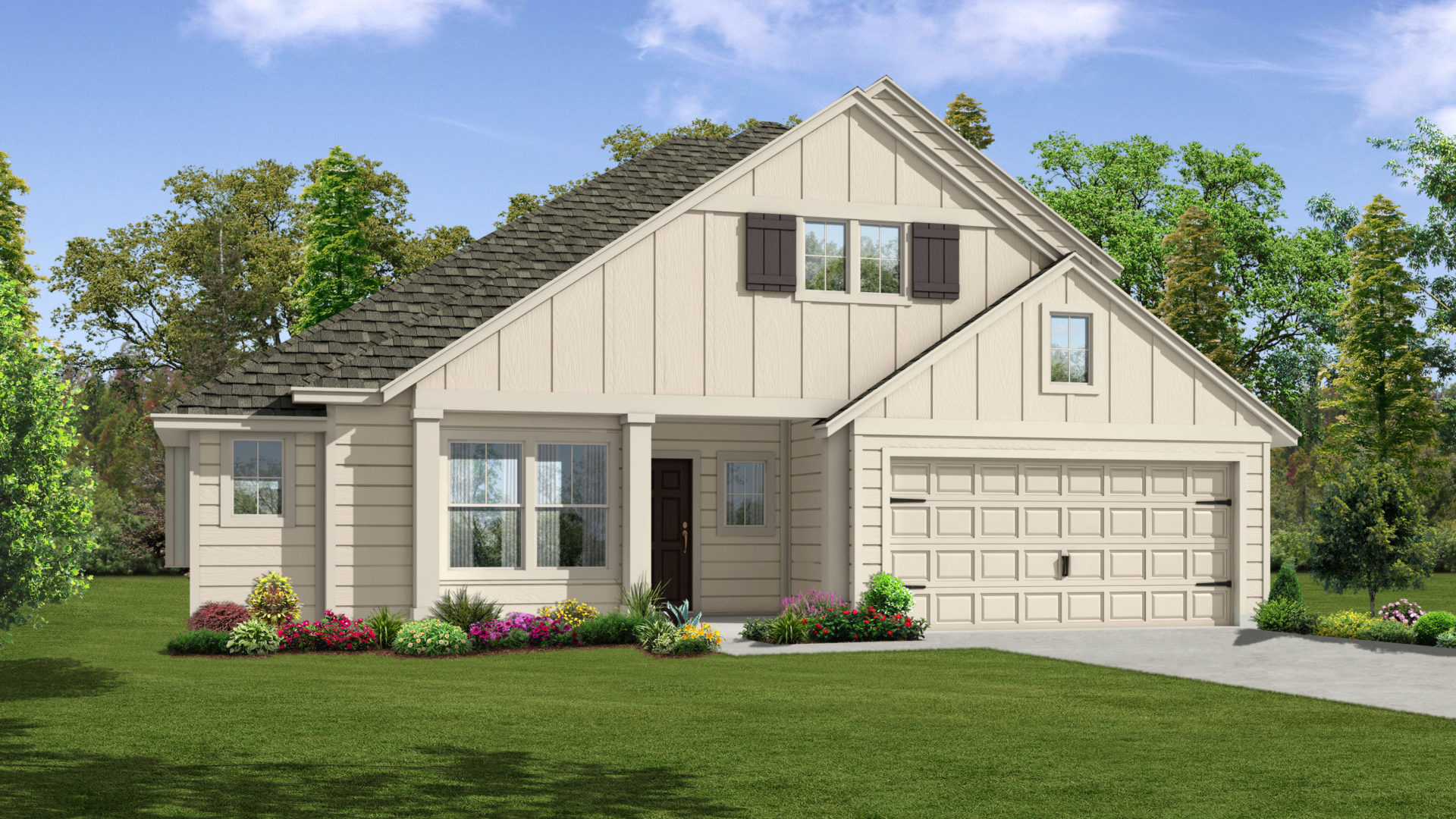 The Maybeck II Elevation E Orchard Ridge New Homes in Liberty Hill