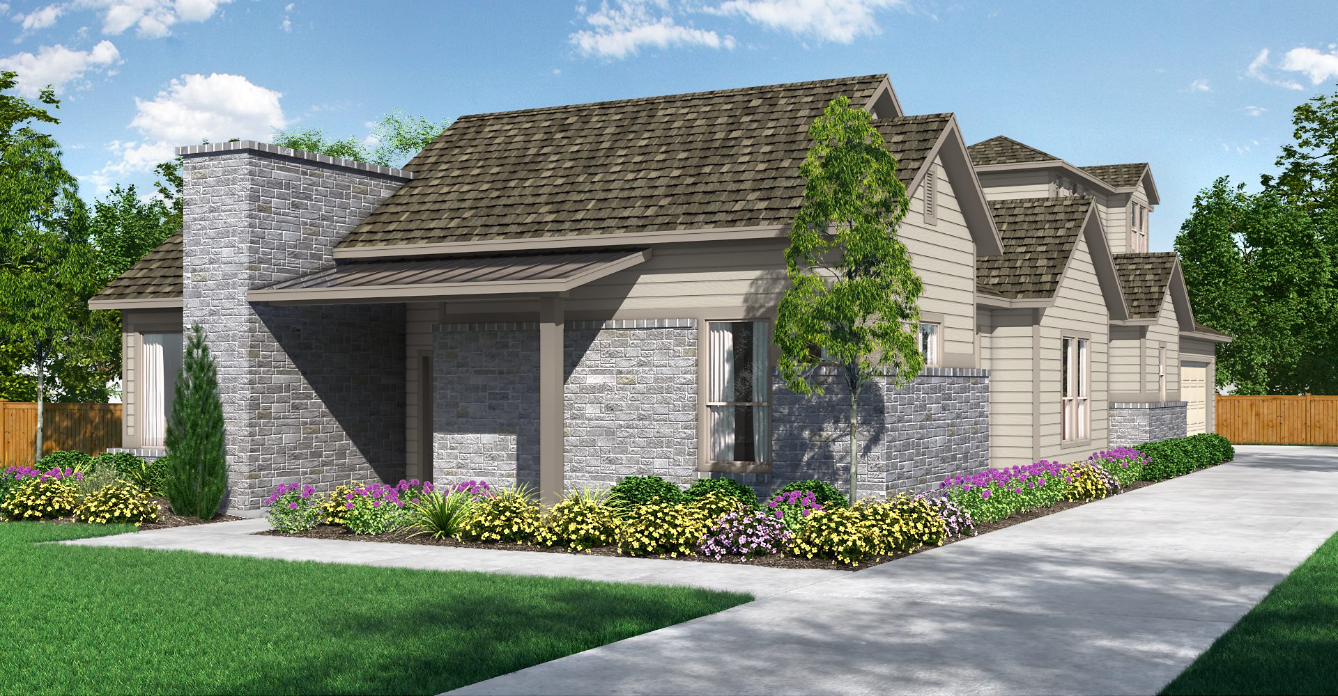 The Lanai II Elevation A Easton Park New Homes in Austin