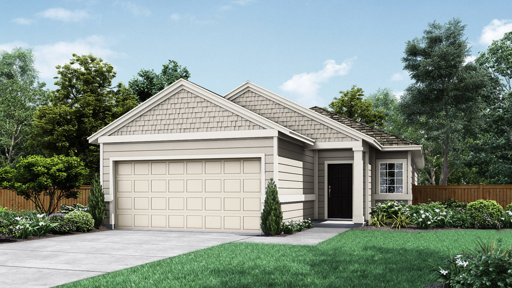 The Angelina Extended Portico Series Elevation A Pecan Park New Homes in Bastrop