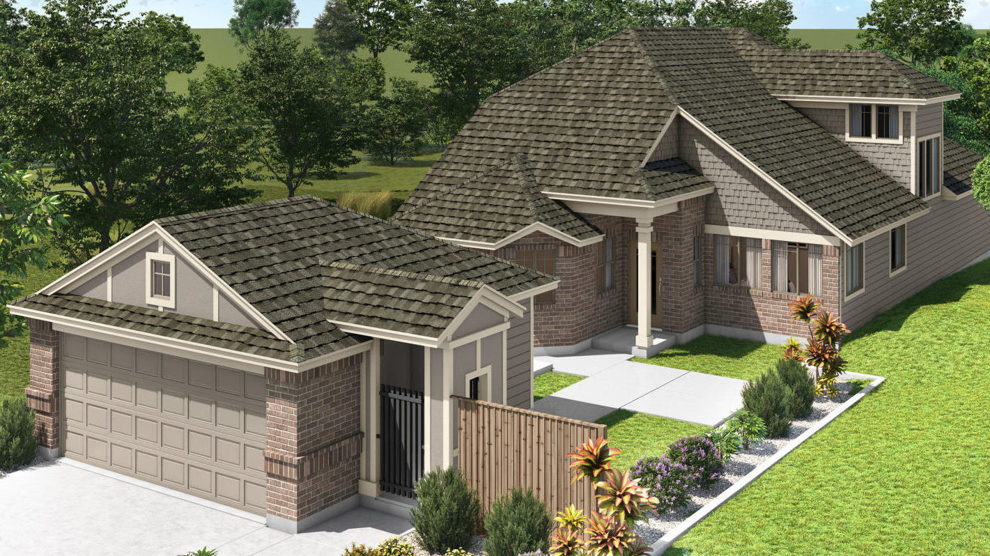 The Campania Courtyard Series Elevation B With Garage Elevation D Saddle Creek New Homes in Georgetown