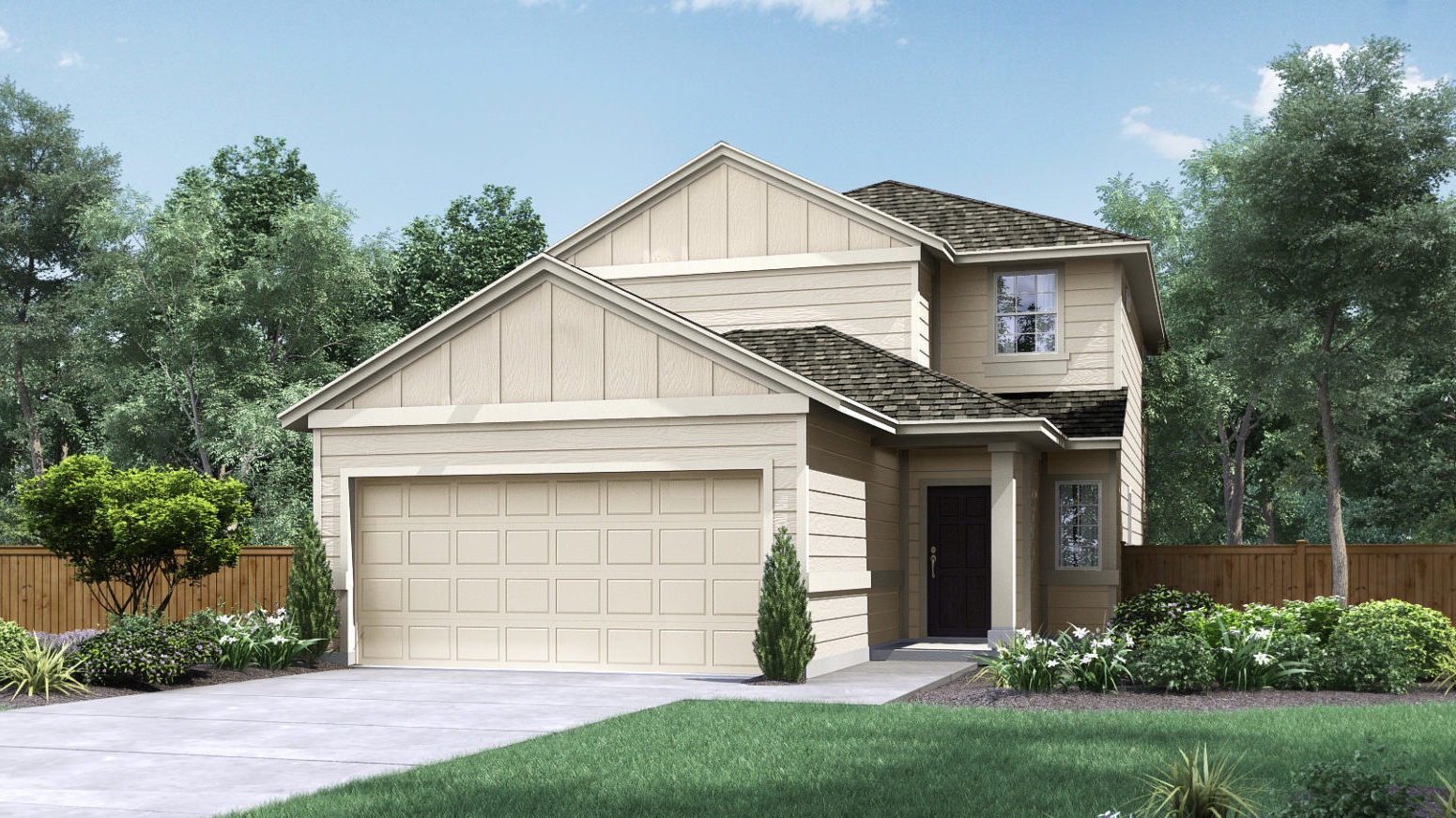 The Hartley Elevation A Pecan Park New Homes in Bastrop