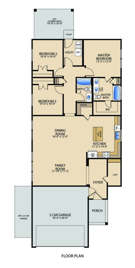 The Angelina Extended Portico Series Floor Plan