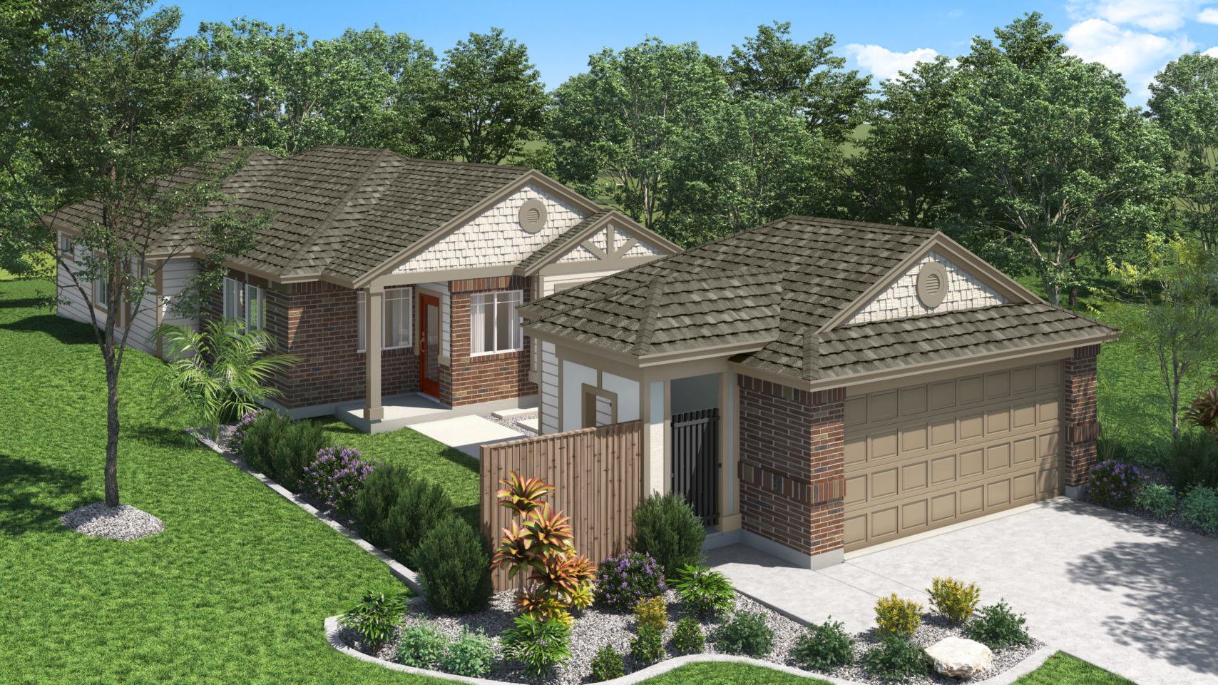 The Palermo Elevation A (with Garage C) Pecan Park New Homes in Bastrop