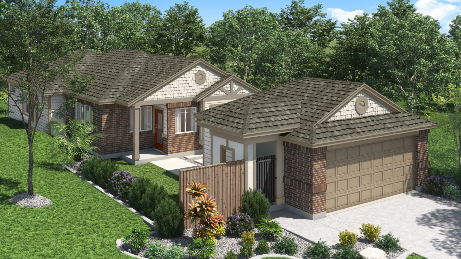 The Palermo Elevation A (with Garage C) Crosswinds New Homes in Kyle