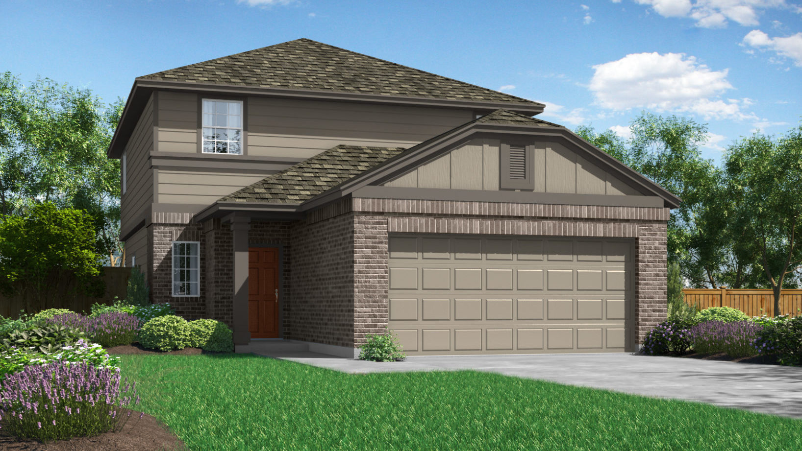 The Stonewall Elevation A With Masonry Saddle Creek New Homes in Georgetown