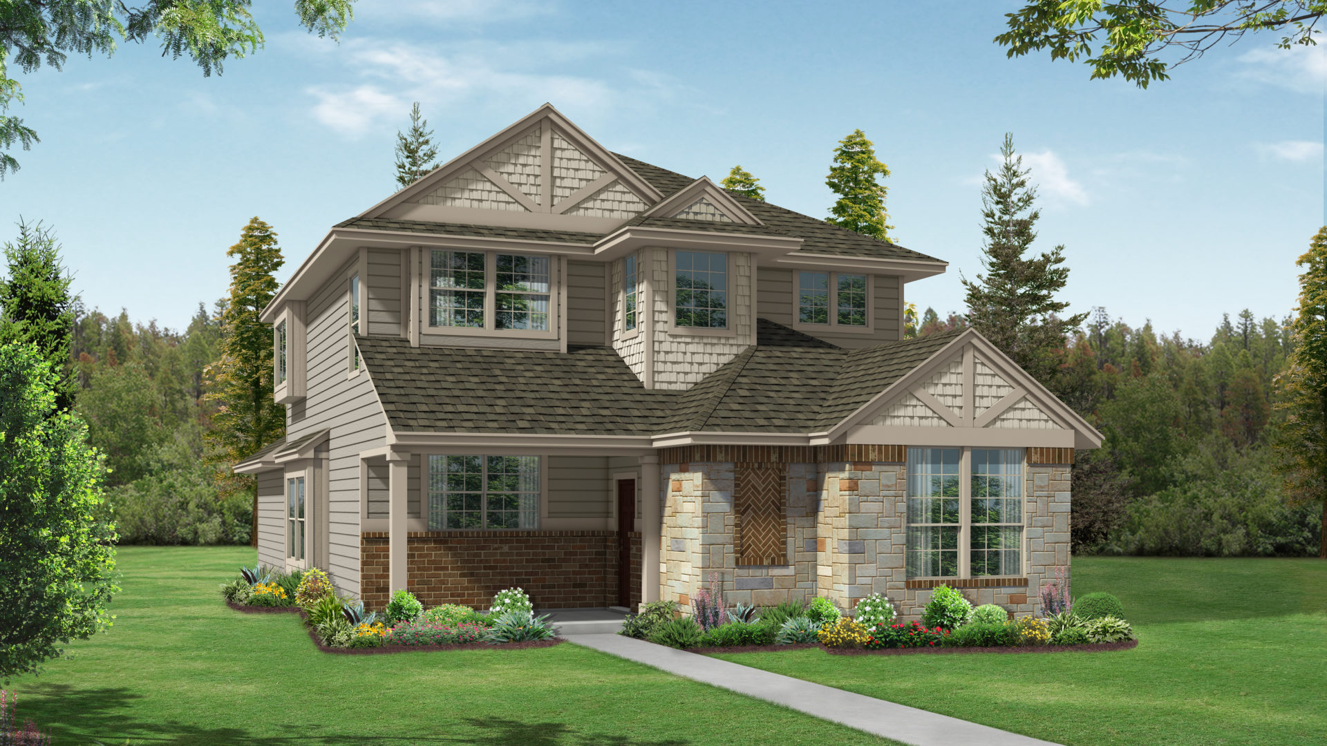 The Jensen Elevation A Saddle Creek New Homes in Georgetown