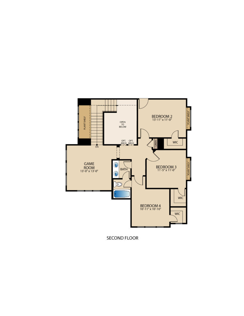 The Dormer Craftsman Series Second Floor Plan