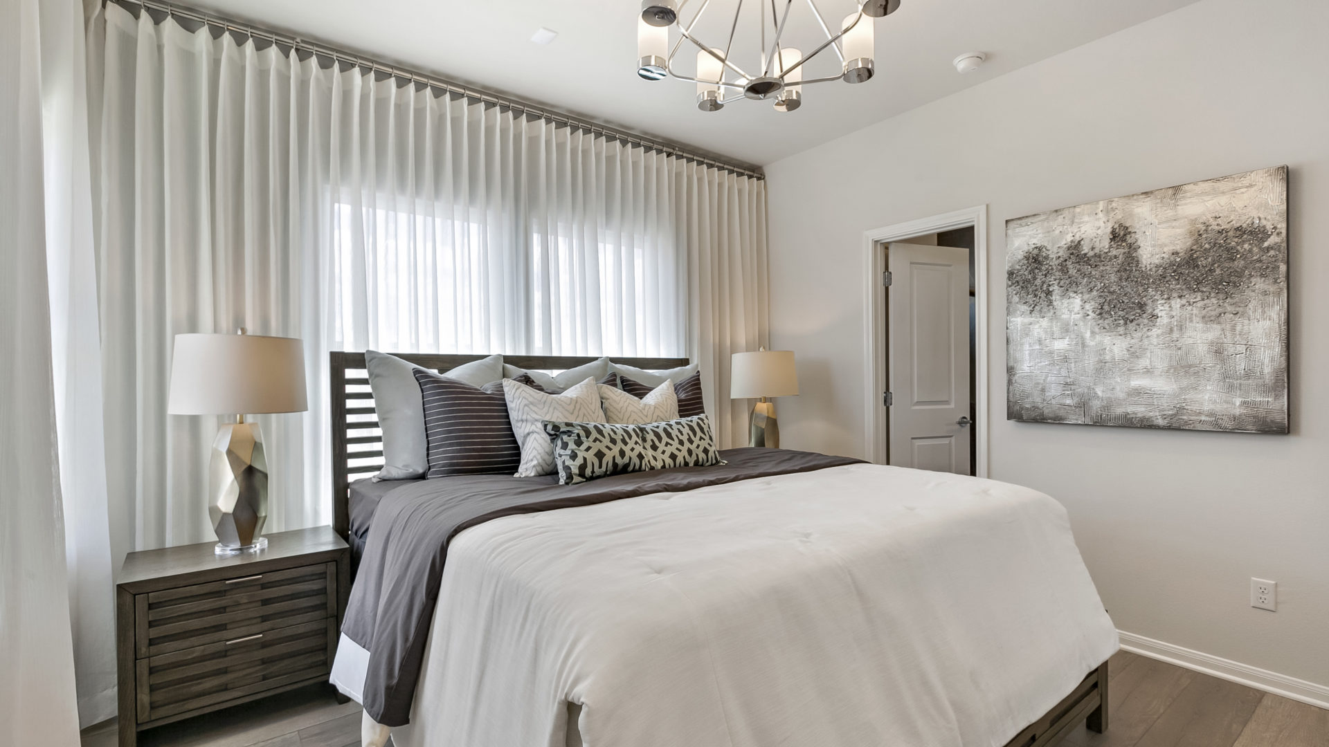 Trace Community Model Home Master Bedroom TRACE New Homes in San Marcos