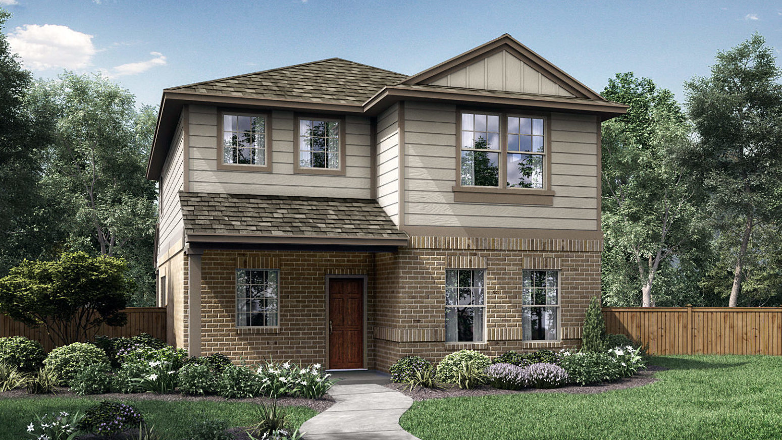 The Nolan Elevation A With Masonry Saddle Creek New Homes in Georgetown