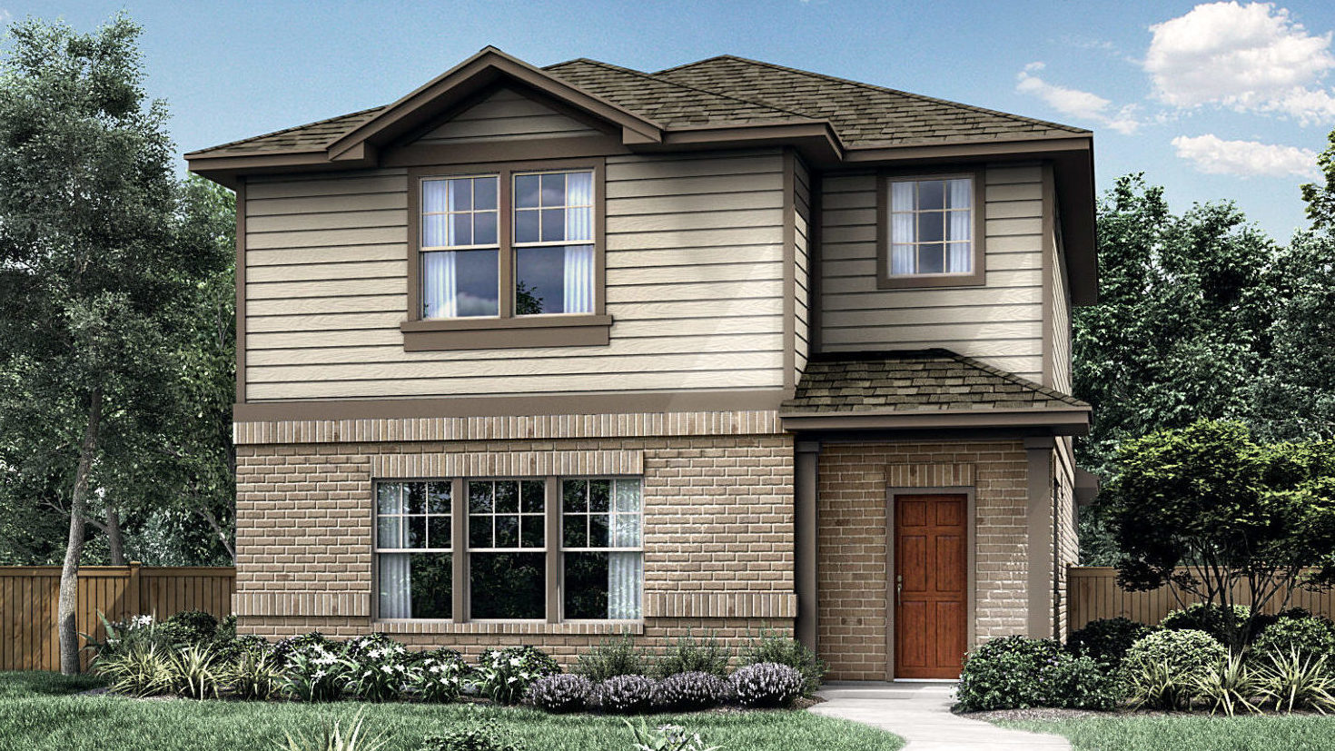 The Franklin Elevation A With Masonry Saddle Creek New Homes in Georgetown