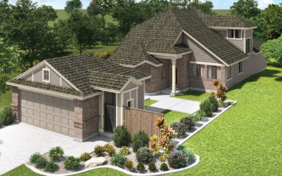 The Campania Courtyard Elevation B with garage D