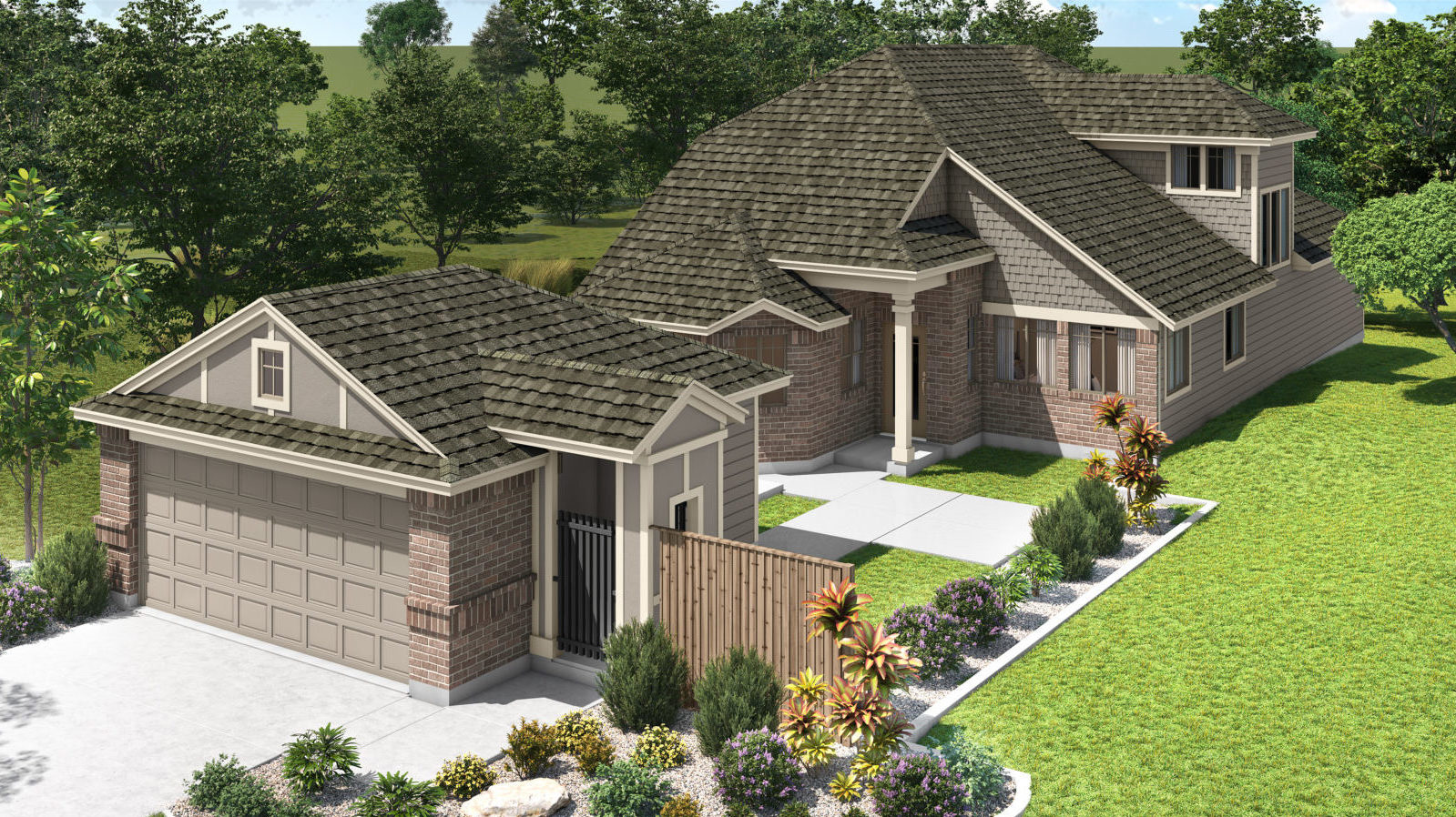 The Campania Courtyard Series Elevation B With Garage Elevation D Blanco Vista New Homes in San Marcos