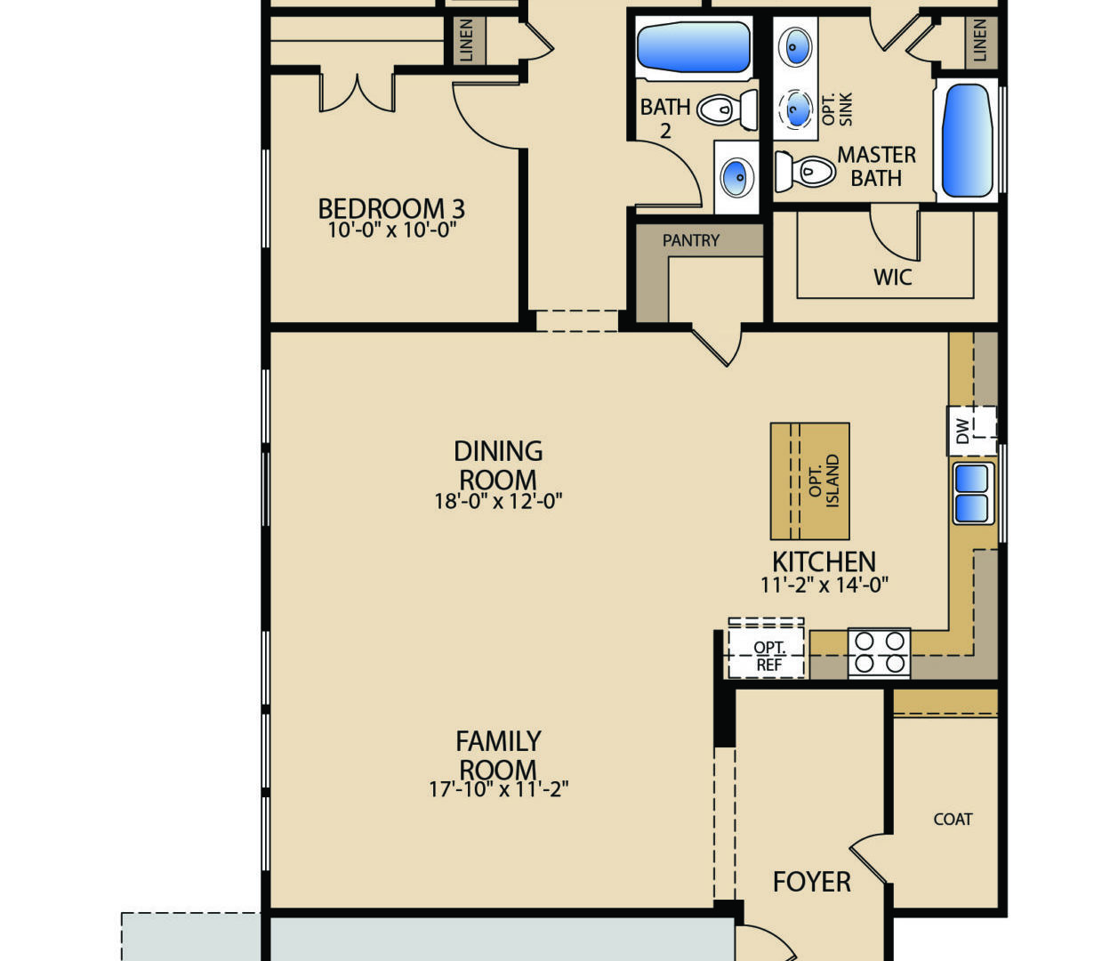 The Angelina Extended Portico Series Floor Plan