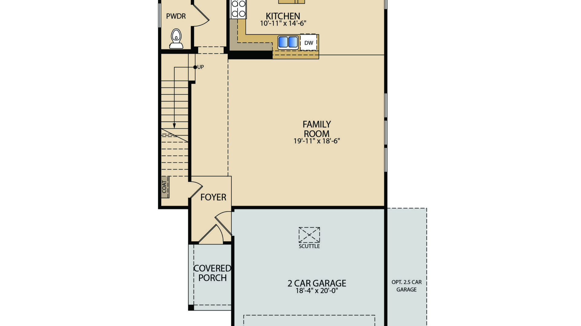 The Stonewall Portico Series First Floor Plan